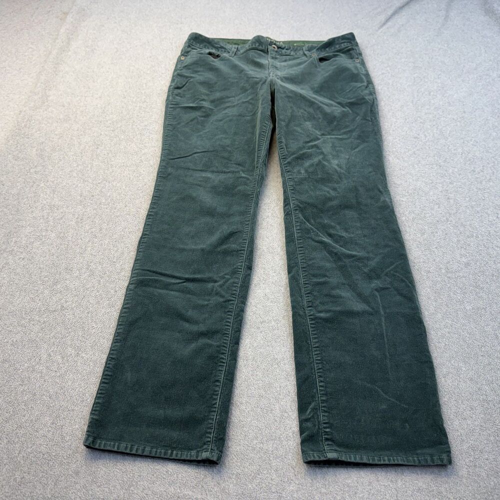 Sonoma Jeans Womens 14 Green Mid Rise Straight Corduroy 5 Pocket Academia